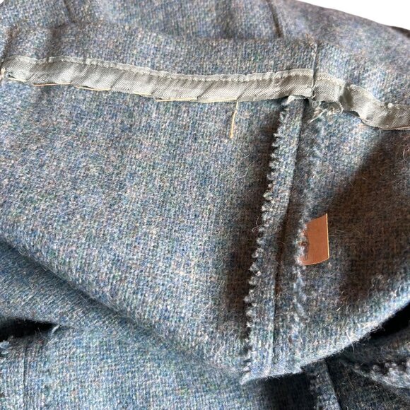 Vtg Koret Of California Wool Skirt Green Blue Teal Belt Size 9/10 Union Made - Picture 9 of 16